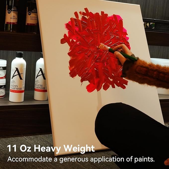 PHOENIX 20x24 Inch 2 Pack Artist Canvas - Large Stretched Canvases for Painting - 3/4 Inch Profile, 100% Cotton 11 Oz. Gesso Primed White Blank Professional Canvas Oil & Acrylic Paints