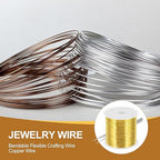 PATIKIL 28 Guage/ 0.3 mm 328 Feet Jewelry Craft Wire, Copper Beading Wire with Plier for Beading Jewelry Making Supplies Earrings Bracelets Accessories Sculptures Gardening, Gold