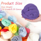 PATIKIL Wool Roving Yarn, 150G/5.3OZ Soft Felting Wool Pure Chunky Roving Yarn Bulk for Needle Felting Knitting Blanket Spinning Weaving DIY Craft, Purple