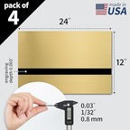 Trotec | Metallic Looking Acrylic Sheet | 12"x24"x1/32, 4 Pcs | Brushed Gold/Black | Metallic Finish - Scratch Resistant for Laser Engraving & Cutting,Printing,Glowforge,Name Plate | USA Made