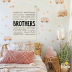 Boys Room Decor,Brothers Make The Best Friends Toddler Room Banner,Playroom Linen Canvas Wall Hanging Flag Decor for Nursery,Playroom,Bedroom,Living Room 18x25 Inch