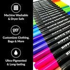 Fabric Markers, Permanent No-Bleed Fabric Pens for Clothes, Baby Clothes, Canvas, Upholstery, T-Shirts, Shoes, and More, 26 Piece Set for Artists and Kids, Ideal for Coloring and DIY Projects