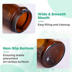 Amber Glass Jars with lids, 24 Pack 4oz Empty Cosmetic Jars, Refillable Airtight Wide Mouth Container for DIY, Sample, Cream, Lotion, Candle Making, Powder, Cosmetic