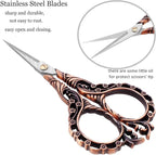 BIHRTC 4.5Inch Small Sewing Scissors Cross Crochet Scissor with Artificial Leather Cover Stainless Steel Tip Top Threading Scissors for Embroidery Needlework Craft Artwork
