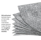 PIG Mat | Oil Absorbent Mat | 15" W x 20" L | Lightweight Pads | Absorbs Up to 14 oz per pad | 200 | MAT135