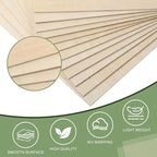 36 Pack 12x12 Basswood Sheets 1/8 Inch, Unfinished Wood for Crafts, Basswood for Laser Cutting & Engraving, Wood Burining, Basswood Plywood Sheets for Architectural Models.