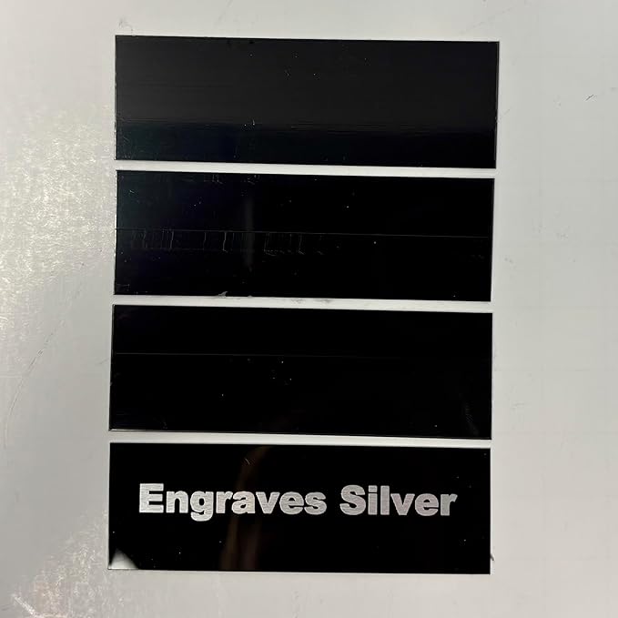 Blank Metal Plates for Laser Engraving - 4 Pack | Aluminum Sheets 0.020" Thick | CO2, Diode, Fiber Laser Compatible | Multiple Sizes & Colors (Black (engraves silver), .75x2 inch)