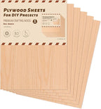 ROBOTIME 6-Pack Laser Wood Sheets 1/8" - 12 x 16 x 1/8 Inch - Oak - 3mm Plywood for Laser Cutting, Laser Engraving Blanks