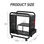 PLKOW Video Game Organizer, Rolling Video Game Storage Rack for Xbox/Switch/PS4/PS5 Accessories, Game Consoles Stand Controllers Holder, Perfect Holiday Present (Black)