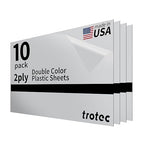 Trotec TroLase Lights | 24"x12"x1/250"(0.1mm thick) | Adhesive-Backed Flexible Laser Engraving Sheet/Film for Decal & Label | Double Color Plastic Sheet for Engraving | Smooth Silver/Black | 10pcs