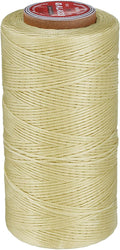 uxcell Flat Leather Sewing Waxed Thread, 270m / 295 Yards Polyester Wax String, 150D Wax Stitching Cord for Leather Crafts, Bookbinding, Bracelets Braided, Apricot