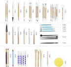 Yagugu Pottery Clay Tools for Adults Sculpting, 45Pcs Basic Wood Ceramics Carving Polymer Clay Tool Supplies kit Supplies for Kids and Artists Modeling Shaping Building for Art&Craft Gifts