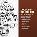 Alex Cramer The Nines Double 9 Domino Set - American-Made Solid Walnut Case Holds Our 55-Piece Domino Set for Adults