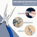 Mini Needle Nose Pliers 5"-10 Pack KAIHAOWIN Small Long Nose Pliers with Wire Cutters, Spring Loaded Thin Needle Nose Pliers, Precision Pliers Set for Crafts/Jewelry Making/Tiny Project