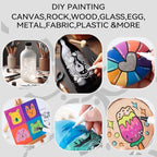 TRANSON 8 Pack Black Brush and Fine Dual-tip Acrylic Paint Marker for DIY Glass Canvas Wood Leather Ceramic Rock Painting