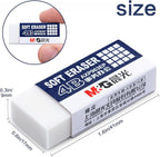 M&G 24 Pack Erasers Pencil Erasers, 4B White Rubber Eraser Rectangular Bulk for Kids School Students Office, Art Erasers for Drawing