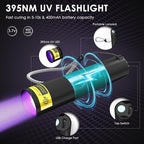 UV Resin Kit with Light, 50g UV Resin with Rechargeable 395NM UV Flashlight, Fast Curing in Seconds, UV Glue Adhesive for Bonding Jewelry, Plastic, Glass Repair, w/Mat, Gloves, Storage Bag