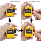 12 Pcs Hand Tally Counter 4-Digit Lap Counter Clicker, Manual Mechanical Handheld Pitch Click Counter with Finger Ring for School Golf & Knitting Row Croche