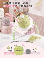 INMAKER Yarn Winder and Swift, 10oz Yarn Ball Winder Large Capacity for Crocheting, Yarn Spinner for Yarn Cake Maker