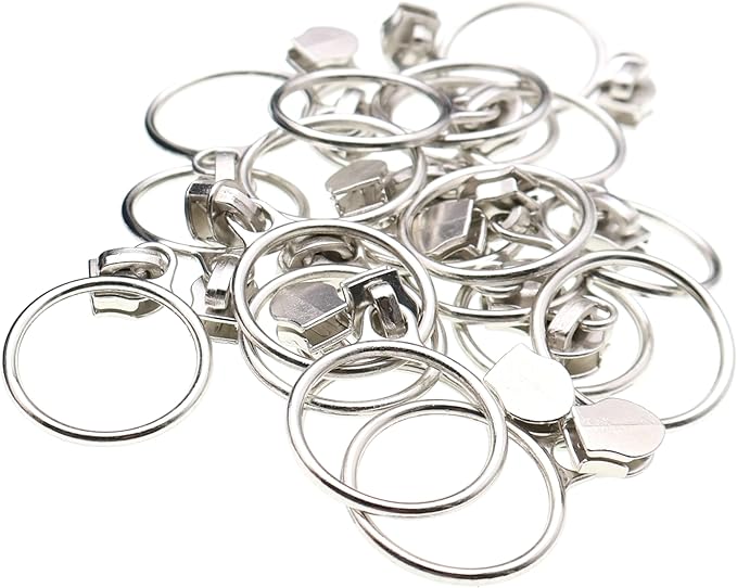 Leekayer #5 Silver Metallic Teeth Nylon Coil Zippers by The Yard Bulk 10 Yards Red Zipper Tape with 25pcs Silver Ring Pull Sliders for DIY Sewing Tailor Craft Bag(Red)