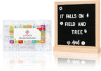 Letter Board Letters Only,504 PRE-Cut Characters (1 Inch,White) with Sorting Tray,Felt Board Letters
