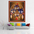 Dimensean Stamped Cross Stitch Kits Full Range of Embroidery Patterns Starter Kits for Beginners Adult or Kids DIY Cross Stitches Needlepoint Kits 11CT-Wolf Wind Chime 15.7x19.7 inch
