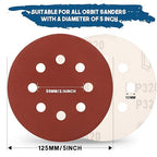 5 Inch 8 Hole Sanding Discs, 150 PCS 320 Grit Hook and Loop Sandpaper, Round Aluminum Oxide Sand Paper Discs for Random Orbital Sander