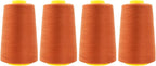 Mandala Crafts 4 Pack of Serger Threads Cones Spools - 40S/2 24000 Yards Polyester Rust Threads for Sergers Machine and Overlock Quilting Sewing Machine
