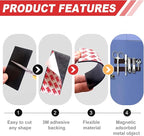 Thaibear Magnetic Strip, Flexible Magnetic Strips with Adhesive Backing (42 Pack, 3" x 1") Strong Adhesive Magnetic Tape for DIY, Crafts, Fridge - Sticky Magnet Tape Strip for Wall