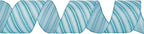 MEEDEE Blue Diagonal Stripe Ribbon 2.5 Inch Blue Satin with Turquoise and Teal Glitter Wired Ribbon for Wreath Bow, Topper Bow, Tree, Garlands (10 Yards)