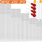 50 Pack Premium Large Eye Needles for Hand Sewing with Needle Threaders, Assorted Sizes, Embroidery Needles for Hand Sewing, Sewing Needles Large Eye, Big Eye Needle