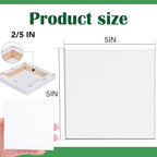 ESRICH Mini Stretched Canvas 10 Pack 5x5inch, 2/5''Profile Art Primed Canvases for Painting, Cotton Small Professional Stretched Canvas for Kids and Art Supplies, for Acrylics, Oils.