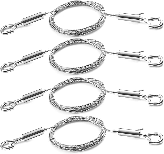 4PCS Picture Hanging Wire Kit Supports 66lbs,Hanging System with Adjustable Photo Hook and 2.5m x1.5mm Stainless Steel Wire Rope for Hanging Frame Picture Photo Mirror Artwork Light Flowerpot