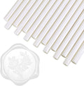 Yoption 15 Pieces Pearl White Glue Gun Sealing Wax Sticks for Wax Seal Stamp, Great for Wedding Invitations, Envelopes, Cards, Christmas Gift Ideas, Wine Packages