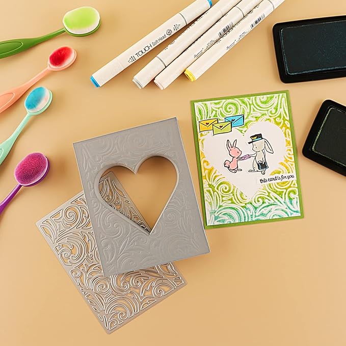BAOFALI 6 Pcs Heart Cut Stamping Foam Grey Moldable Foam Stamps Plastic Dry Foam Stamp Pad Cut and Dry Foam Stamping Foam Block for Sculpture, Modeling, DIY Arts and Handicrafts Projects