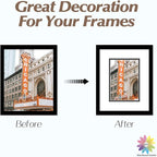 Mat Board Center, Double Mat - Acid Free, 8-ply Thickness, White Core - for Pictures, Photos, Framing (White Over Black, 8x10 for 5x7, Pack of 5)