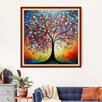 Artvxeay Cross Stitch Kits Stamped Full Range of Embroidery Kits for Beginners Adults 11CT Pattern Stitch Embroidery Kits Needlepoint Kits DIY- (Colorful Starry Sky Tree 18x18 inch)