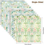 Vintage Green Floral Scrapbook Paper Pad Color Patterned Paper 6×6,24 Sheets Single-Sided Flower Scrapbooking CardStock Papers Pad for Holiday Cardmaking DIY Origami Journaling.