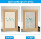 PATIKIL 11.7x8.3" Holographic Sticker Paper, 10Sheets A4 Polypropylene Self-adhesive Transparent Waterproof Laminate Overlay Film for Photo Cards Scrapbook Decorations, Circle