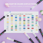 80 Colors Acrylic Marker With Brush Tip Automatic Ink Control, Water Based Ink Paint Markers For Rock Painting, Canvas, Wood, Ceramic, Glass, Stone, Fabric, DIY Crafts Textile & Art Supplies