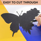 HTVRONT Black Permanent Vinyl, 12" x 40 FT Black Adhesive Vinyl Roll for All Cutting Machine, Silhouette, Cameo Cutters, Signs, Scrapbooking, Craft, Die Cutters