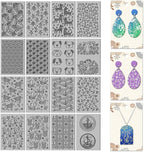 CHGCRAFT 16 Sheets Animal and Plant Clay Texture Mat Ocean Polymer Clay Texture Sheets DIY Tools for Pottery Earring Jewelry Making Stamp Engraving Machines, 4x2.6inch