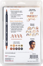 Tombow 56170 Dual Brush Pen Art Markers, Portrait, 10-Pack. Blendable, Brush and Fine Tip Markers
