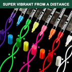 SILENART Chalk Markers - Vibrant 8 Pack - Dry Erase Markers Pen - Liquid Chalk Markers for Blackboard Chalk Board Windows Glass Acrylic Calendar Board - Erasable Chalk Marker (Blue)