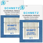 SCHMETZ Universal (130/705 H) Household Sewing Machine Needles - Size 90/14-2 Cards - 20 Needles