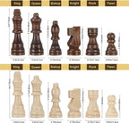 Magnetic Wooden Chess Set for Adults Kids 15'' Chess Board with Handmade Pieces, Folding Portable Travel Unique Chess Sets Game for Tournament Professional Beginner