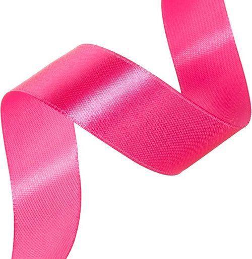 1 Inch Rose Red Solid Satin Ribbon, 50 Yards Craft Fabric Ribbon for Gift Wrapping Floral Bouquets Wedding Party Decoration