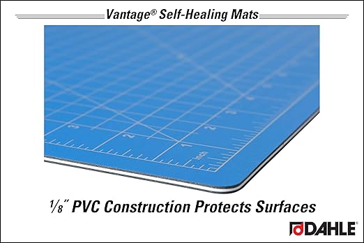 Dahle Vantage 10692 Premium Self-Healing Cutting Mat, 18"x24", 1/2" Grid, 5 Layers for Max Healing, Perfect for Crafts & Sewing, Blue
