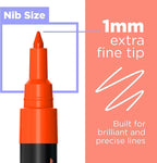 Extra Fine Tip Chalk Markers - (1mm Tip, Pack of 40) Neon, Pastel & Metallic | Erasable Liquid Chalk Pens for Chalkboard, Blackboard, Window, Labels, Bistro, Glass - Wet Erase Markers Fine Point