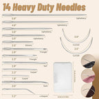 IMZAY Upholstery Repair Kit, Waxed Sewing Thread, 132 Yards Heavy Duty Leather Thread with 14 PCS Upholstery Needles for Leather, Canvas, Bookbinding, Beading, Stitching